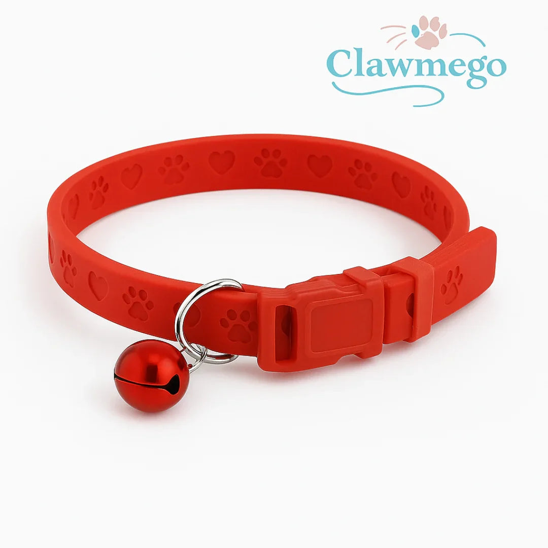 Adjustable Soft Silicone Cat Collar with Bell – Lightweight & Waterproof- Product view 